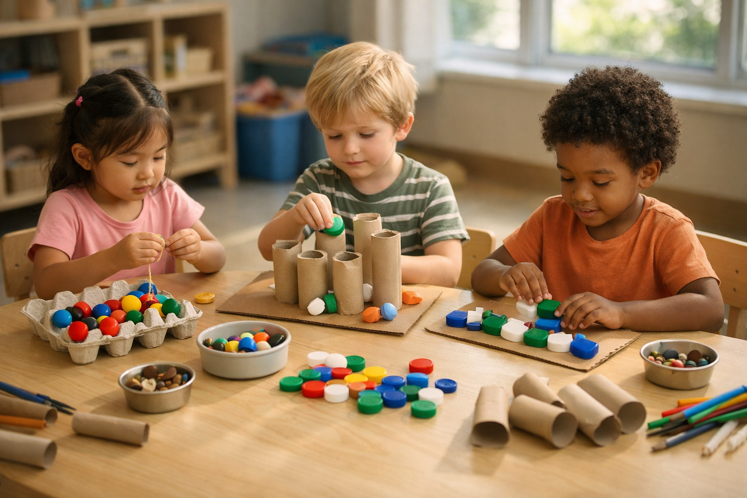 Fine Motor Skill Activities for Preschoolers Using Recycled Materials